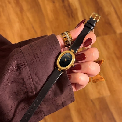 The Crimson Aura Oval Timepiece