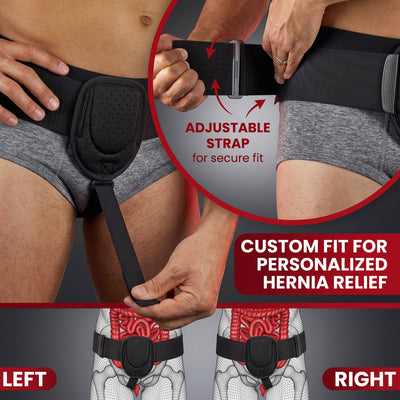 Inguinal Hernia Belt for Men & Women for Left/Right Side Adjustable ( Pre/Post Surgery Use)