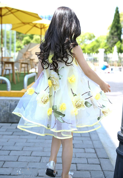 Girls Flower Bohemian Summer Dress ChildKids Girl Beach Dresses Chiffon Dresses Floral Teenager Girl's Clothes 6 8 10 12 14 Year