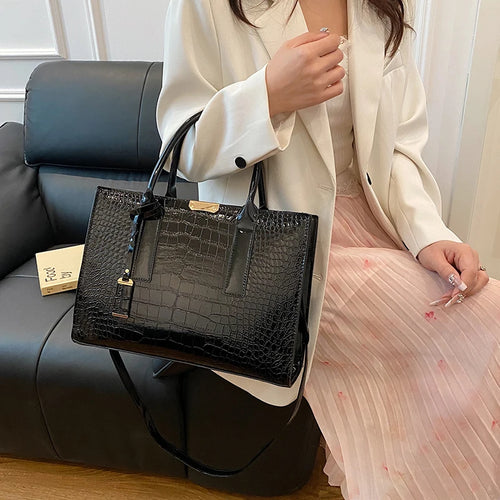 Crocodile Women's Crossbody Patent Leather Women's Messenger Bag Bag High Quality Ladies Handbag