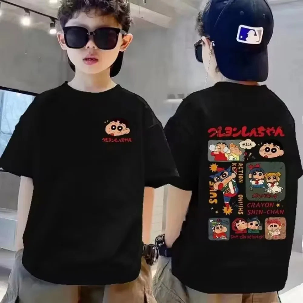 Cotton Kids T-shirt Summer Streetwear Cool Graffiti Print Boys Girls Short Sleeve Children Tops High Quality