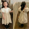 2026 Summer New Baby Girls' Dress Dotted Bubble Sleeves Dress Kids Princess Dress Fashion Back Bow Square Neck Children's Dress