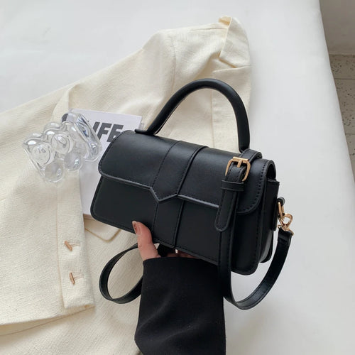 Pu Leather Shoulder Bag for Women Handbag - Fashion Crossbody Bags Vintage  Underarm Bag Square Satchel (Black)