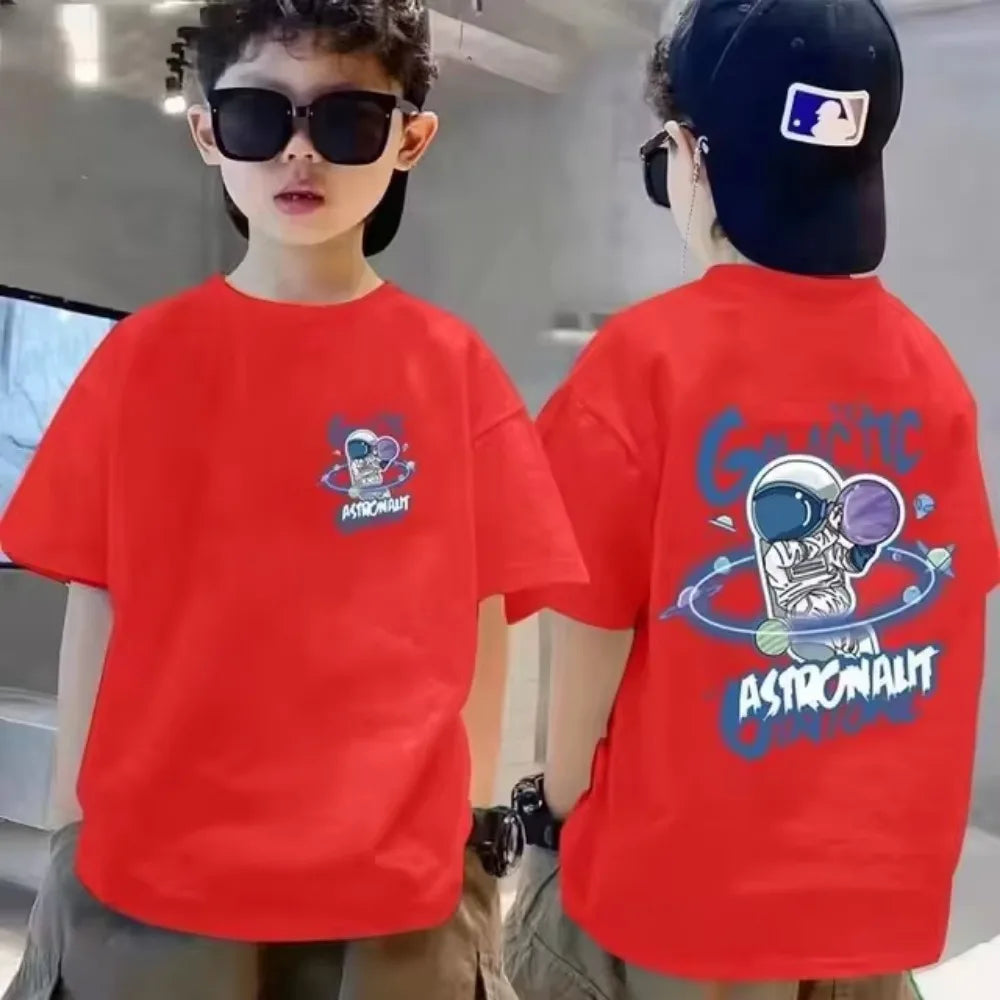 Cotton Kids T-shirt Summer Streetwear Cool Graffiti Print Boys Girls Short Sleeve Children Tops High Quality