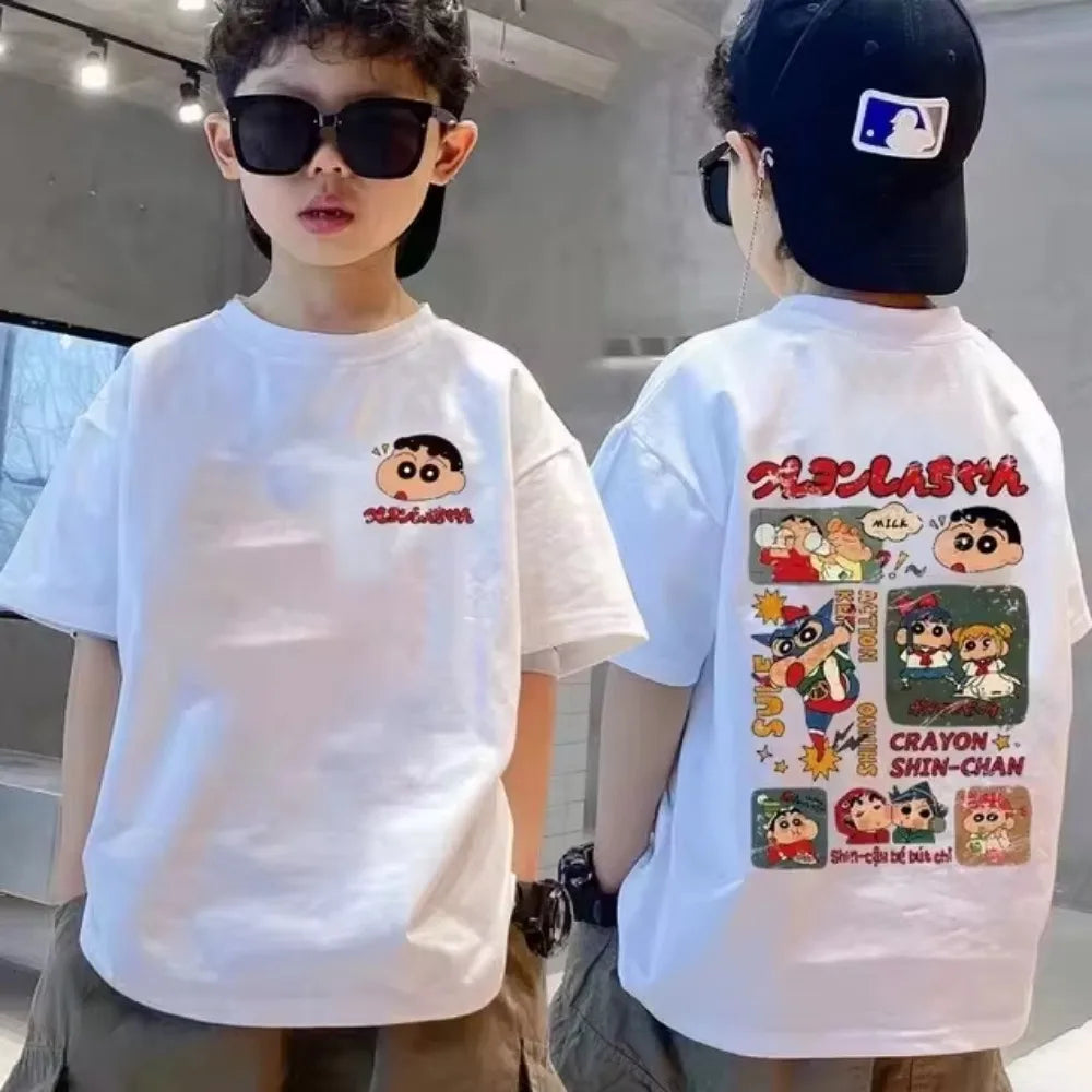 Cotton Kids T-shirt Summer Streetwear Cool Graffiti Print Boys Girls Short Sleeve Children Tops High Quality