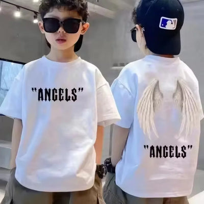 Cotton Kids T-shirt Summer Streetwear Cool Graffiti Print Boys Girls Short Sleeve Children Tops High Quality