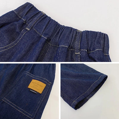 New Boys Summer Fashion Denim Shorts Kids Casual Loose Thin Knee-Length Trousers for 3-12 Years Teenager Outdoor Jeans Pants