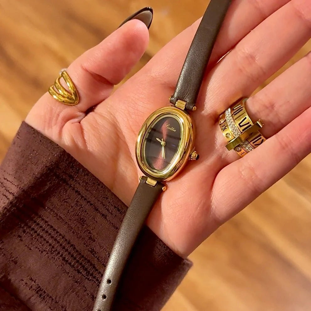 The Crimson Aura Oval Timepiece