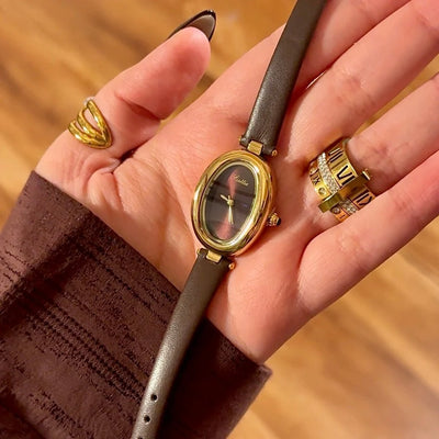 The Crimson Aura Oval Timepiece