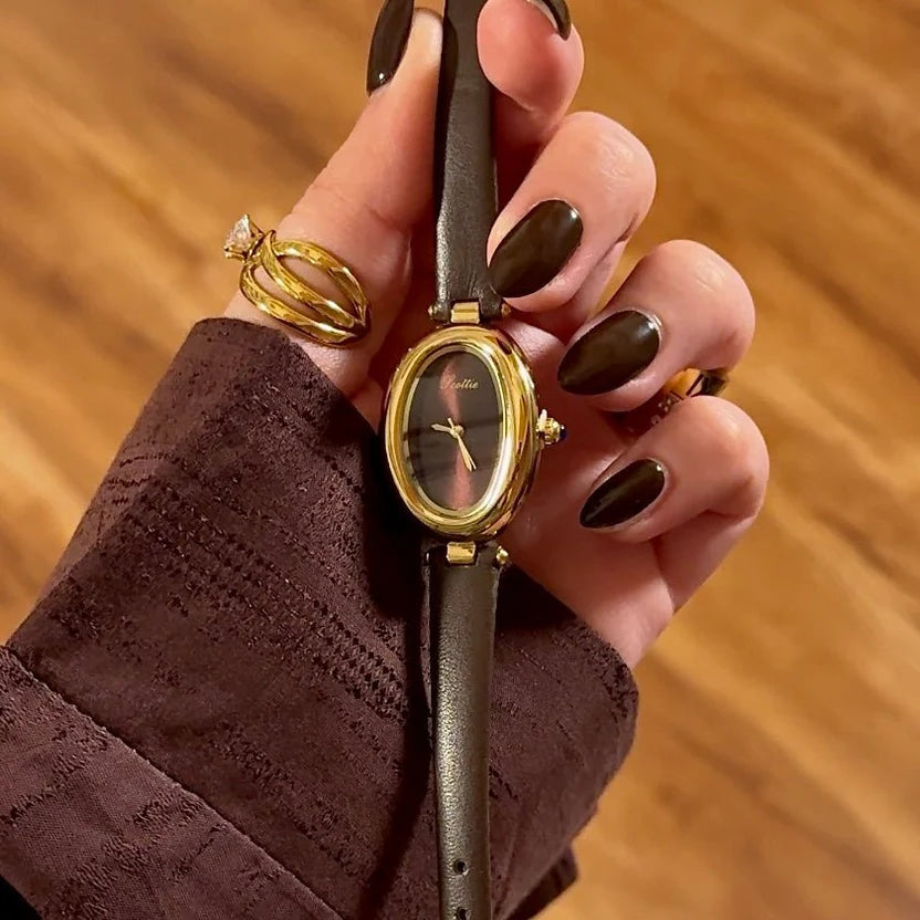 The Crimson Aura Oval Timepiece
