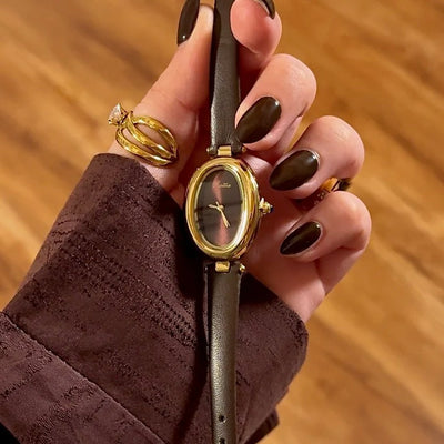 The Crimson Aura Oval Timepiece
