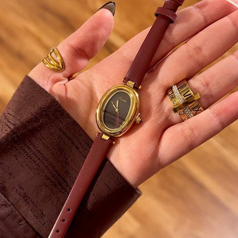 The Crimson Aura Oval Timepiece